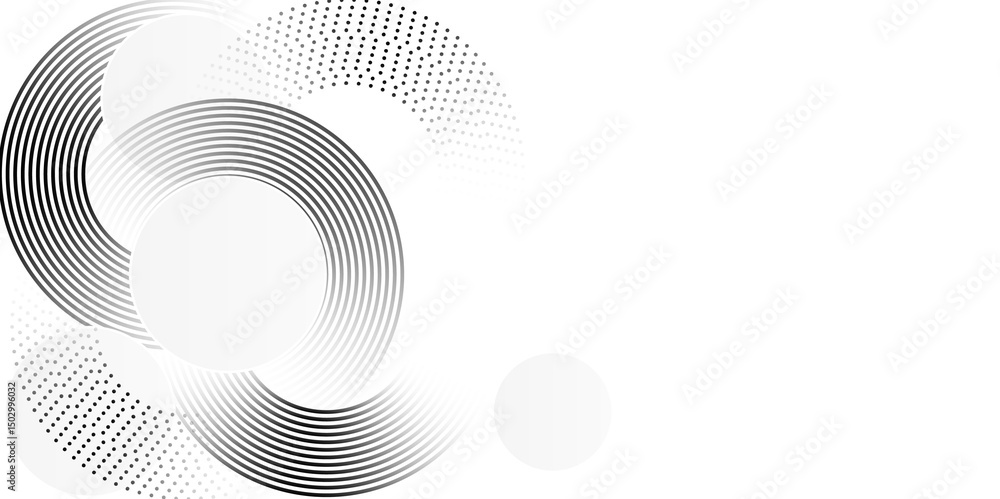 Poster abstract modern white background with black gradient circular lines. abstract futuristic circular li