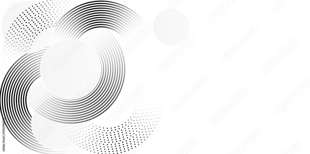 Poster abstract modern white background with black gradient circular lines. abstract futuristic circular li