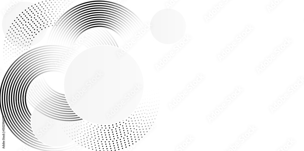 Poster abstract modern white background with black gradient circular lines. abstract futuristic circular li