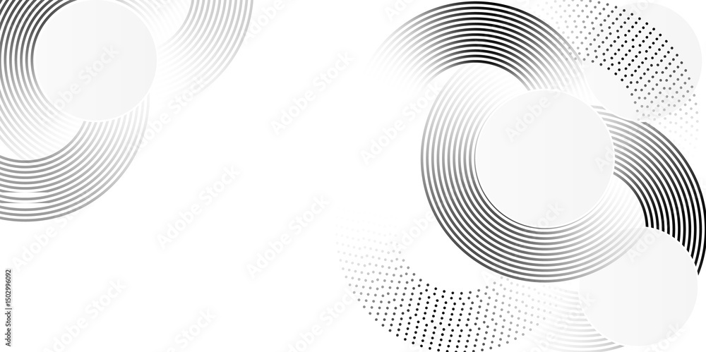 Poster modern abstract white background with black gradient circular lines. abstract futuristic circular li