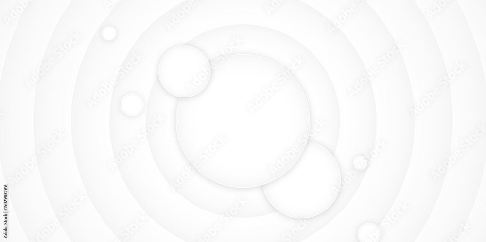 Poster modern abstract white background with circular layers. abstract futuristic white background with cir