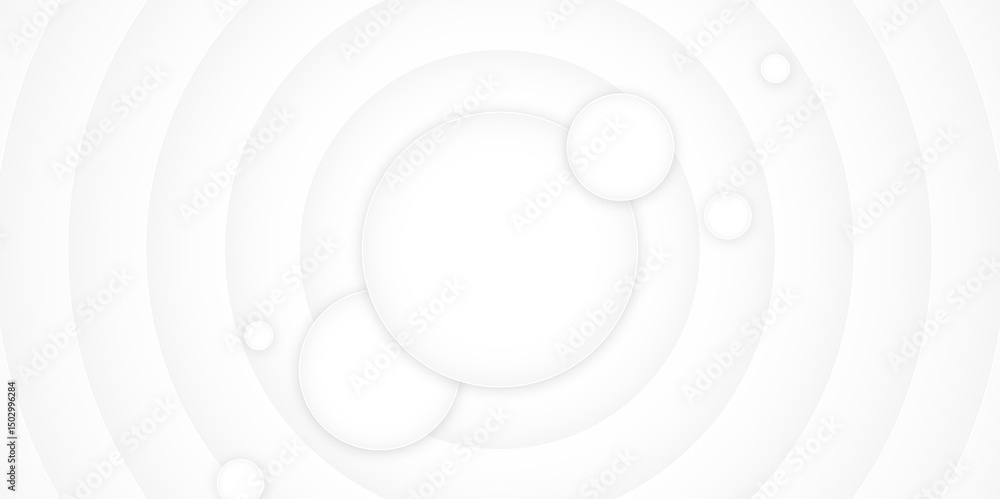 Poster modern abstract white background with circular layers. abstract futuristic white background with cir
