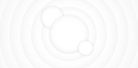 Obraz premium Modern abstract white background with circular layers. Abstract futuristic white background with circle. 