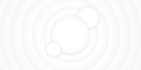 Fototapeta premium Modern abstract white background with circular layers. Abstract futuristic white background with circle. 