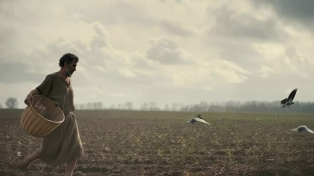 A sower went out to sow. The video can be used to illustrate the Gospel parables