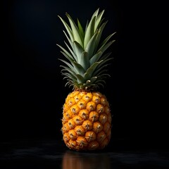 pineapple on black background