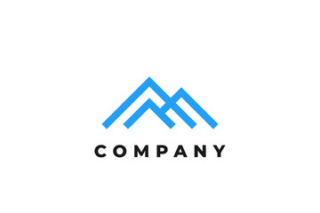 unique logo of three roofs of houses meeting