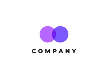 simple business transparent two circle intersection logo