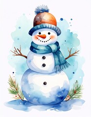 cute snowman illustration 