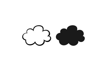 unique hand drawn style cloud icon and outline