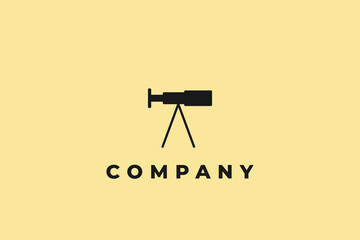 logo icon minimal telescope with stand