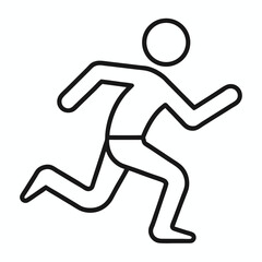 run outline icon on white background