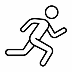 run outline icon on white background