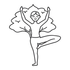 Playful Yoga Figure in Minimalist Line Art