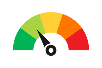 Speedometer scale indicator, credit or risk loan level. vector