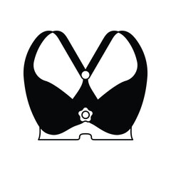 brassiere glyph outline icon with white background vector stock illustration
