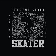 Skateboard Illustration typography for t shirt, poster, logo, sticker, or apparel merchandise