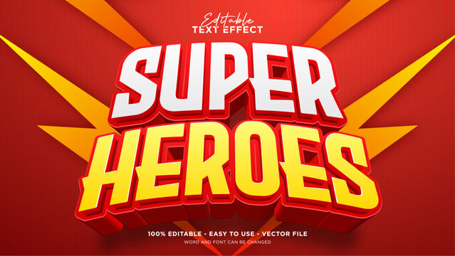 Fototapeta Superhero editable text effect, cartoon text style effect