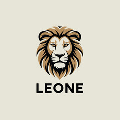 Stylized Lion Head Logo With Minimalist Design and Elegant Color Scheme