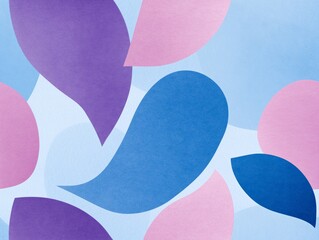 Colorful seamless pattern featuring abstract shapes in shades of blue, pink, and purple, creating a vibrant and playful background for various design applications