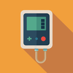 Digital Blood Pressure Monitor Icon – Flat Medical Device Illustration