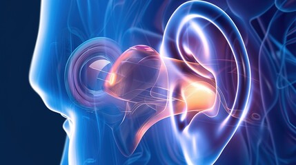 Fototapeta premium Neural Tinnitus: Decoding Central Nervous System Origins, Neuroplasticity, and Holistic Management Approaches