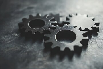 Industrial interlocking gears, representing teamwork and mechanical systems