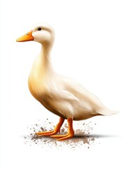 Obraz premium Adorable Yellow Duckling Watercolor Painting - A charming watercolor painting of a fluffy yellow duckling, symbolizing innocence, springtime, new beginnings, nature, and tranquility