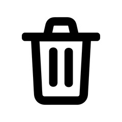 trash icon with black color outline style