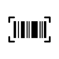 barcode icon outline style with black color