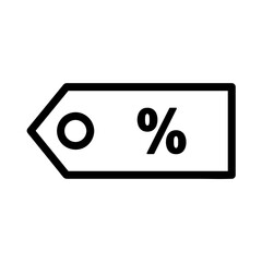 discount label icon with black line style