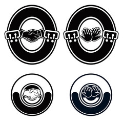 vector illustration of a handshake logo 