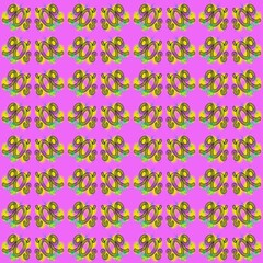 Vibrant Yellow and Green Abstract Pattern on Pink Background Seamless Texture for Design Projects 90's kids