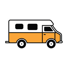 yellow van isolated on white background