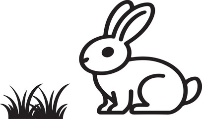 A rabbit is eating grass.