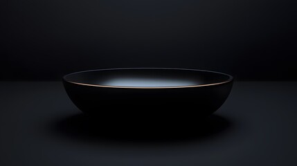 bowl on black background