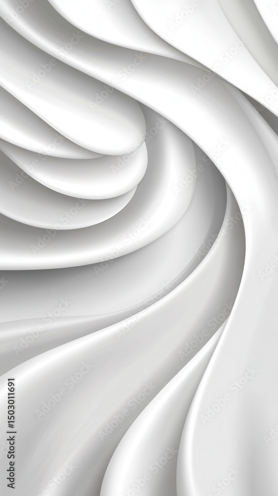Poster abstract create fabric waves smooth, a white flowing texture. the design features soft curves and la