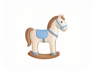 レトロ可愛い木馬のイラスト	