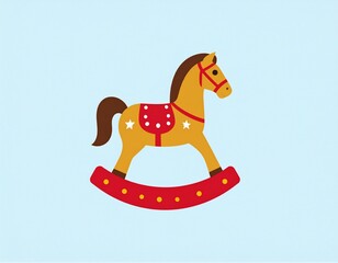 レトロ可愛い木馬のイラスト