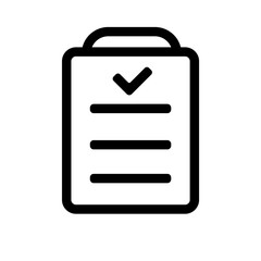 Fototapeta premium paper check icon with black outline style