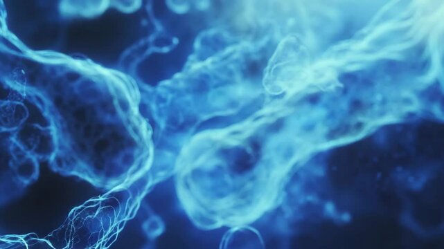 blue smoke background, cellular, bacteria