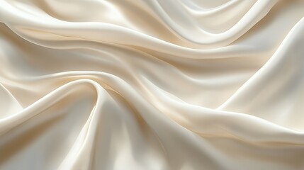 Obraz premium Elegant Cream Silk Fabric Draped Softly