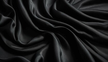 Obraz premium Elegant Black Silk: Abstract Texture and Flowing Drapery