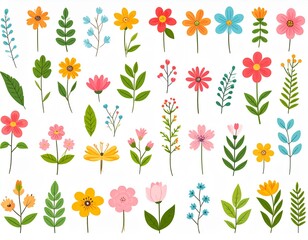 可愛い草花のイラストセット