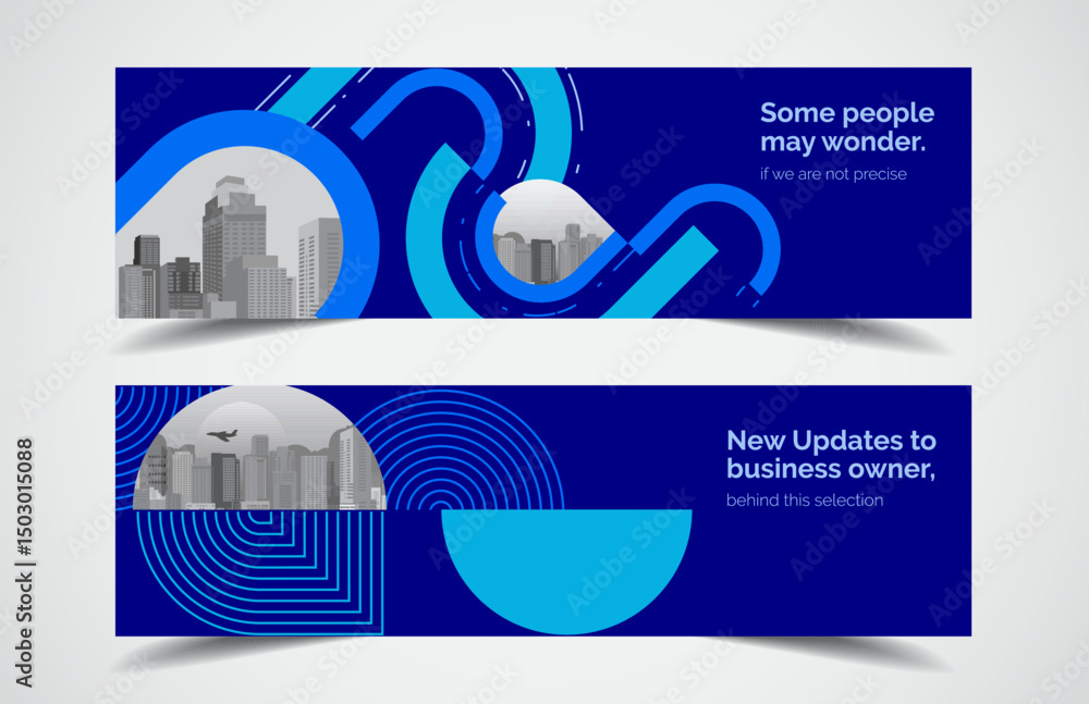 Wall mural set of modern design - vector web banners design background or header templates, horizontal advertis