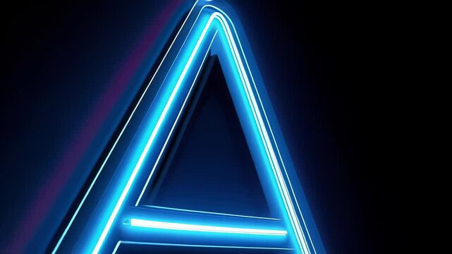 Glowing Neon Blue Letter A on Black Background