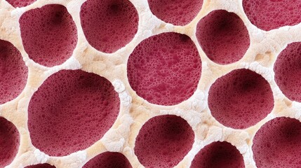 Highly detailed close-up showing blood cells under magnification, representing circulatory impact and vascular strain caused by hypertension.
