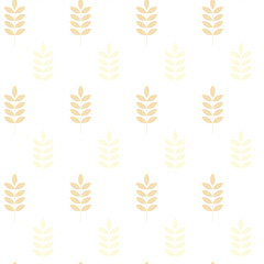Minimalist seamless pattern with wheat isolated on white