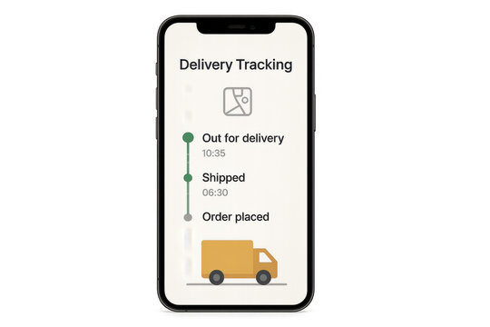 Barcode scanner reading shipping label on cardboard box with transparent background, enabling seamless digital inventory tracking
