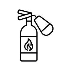 Firefighting foam black line icon for digital and print projects.PFAS product